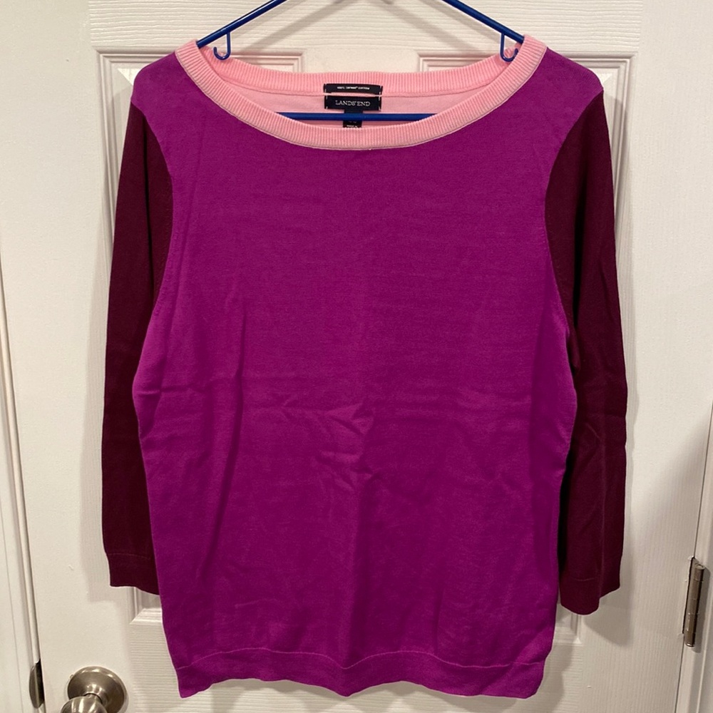 Pink and Purple Colorblock Sweater